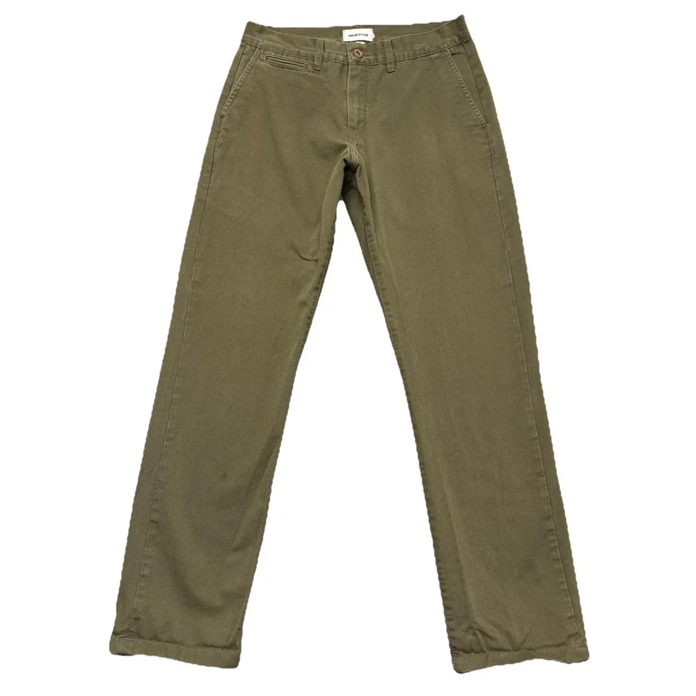 Taylor Stitch Pants Mens Size 31 (30x30) Democratic Fit Green‎ 100% Cotton Chino